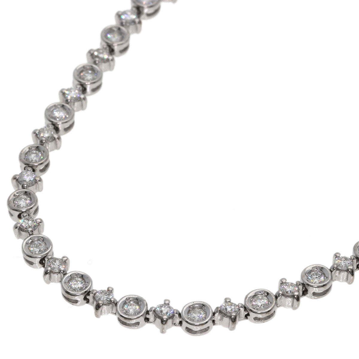 1.5ct LINE Diamond Bracelet K18 White Gold 8.3g　Ladies
