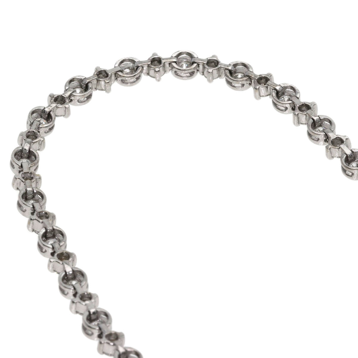 1.5ct LINE Diamond Bracelet K18 White Gold 8.3g　Ladies