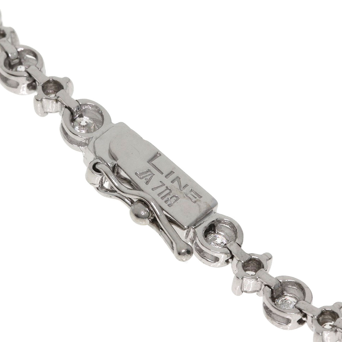 1.5ct LINE Diamond Bracelet K18 White Gold 8.3g　Ladies