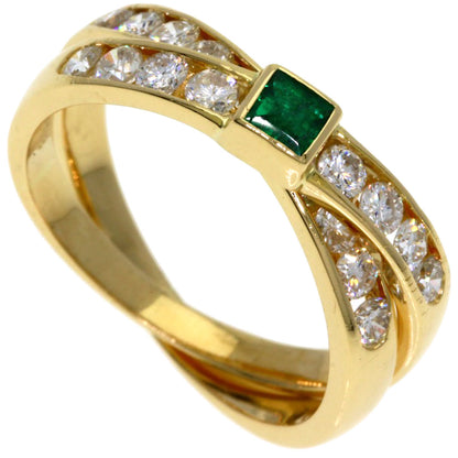 TASAKI Emerald Diamond 2 series Ring K18 Yellow Gold Ladies [Used]