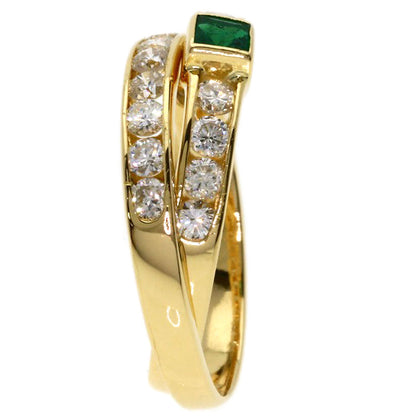 TASAKI Emerald Diamond 2 series Ring K18 Yellow Gold Ladies [Used]