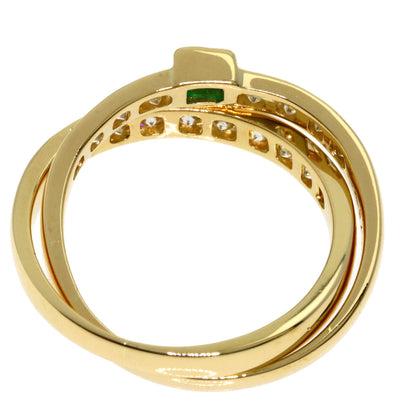 TASAKI Emerald Diamond 2 series Ring K18 Yellow Gold Ladies [Used]