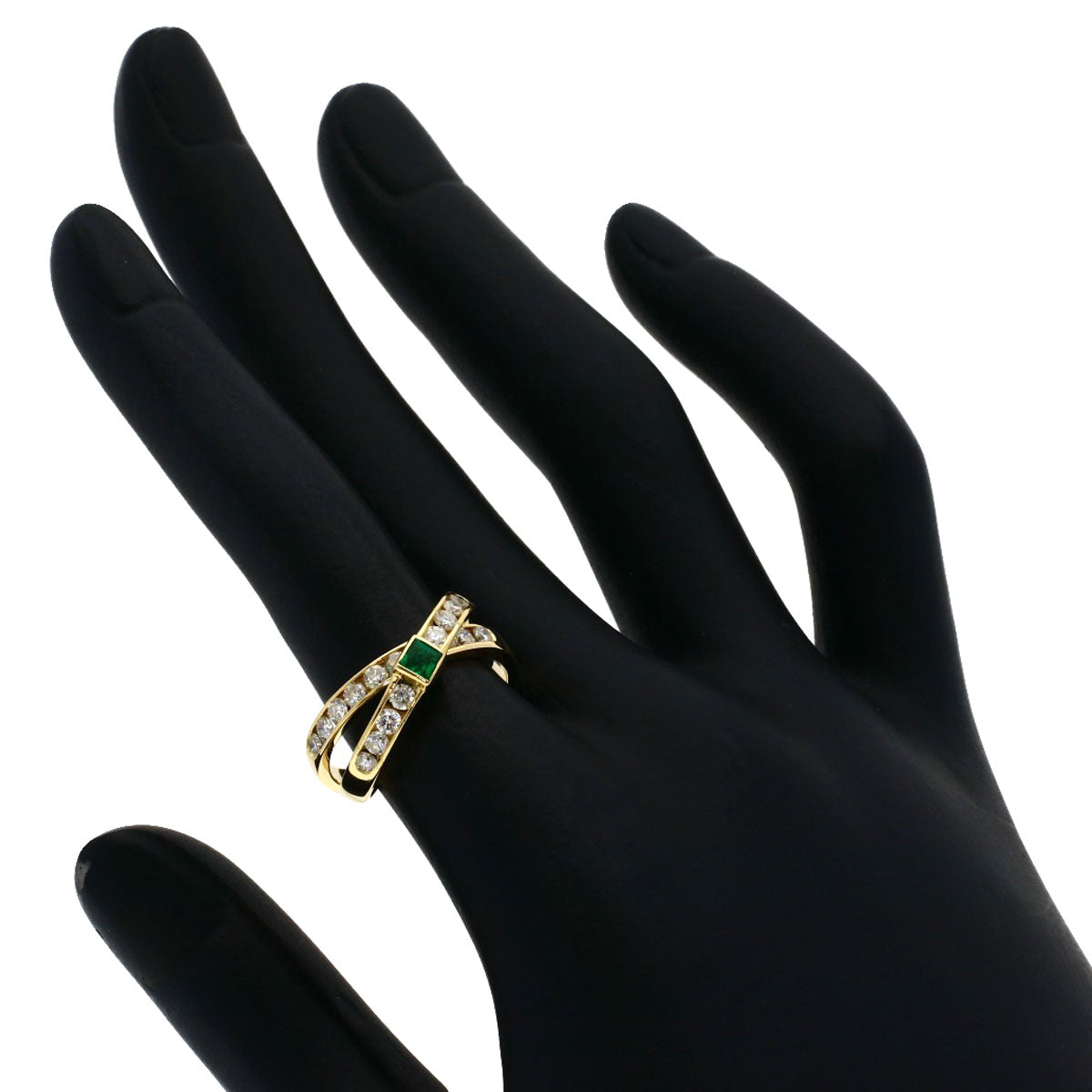 TASAKI Emerald Diamond 2 series Ring K18 Yellow Gold Ladies [Used]