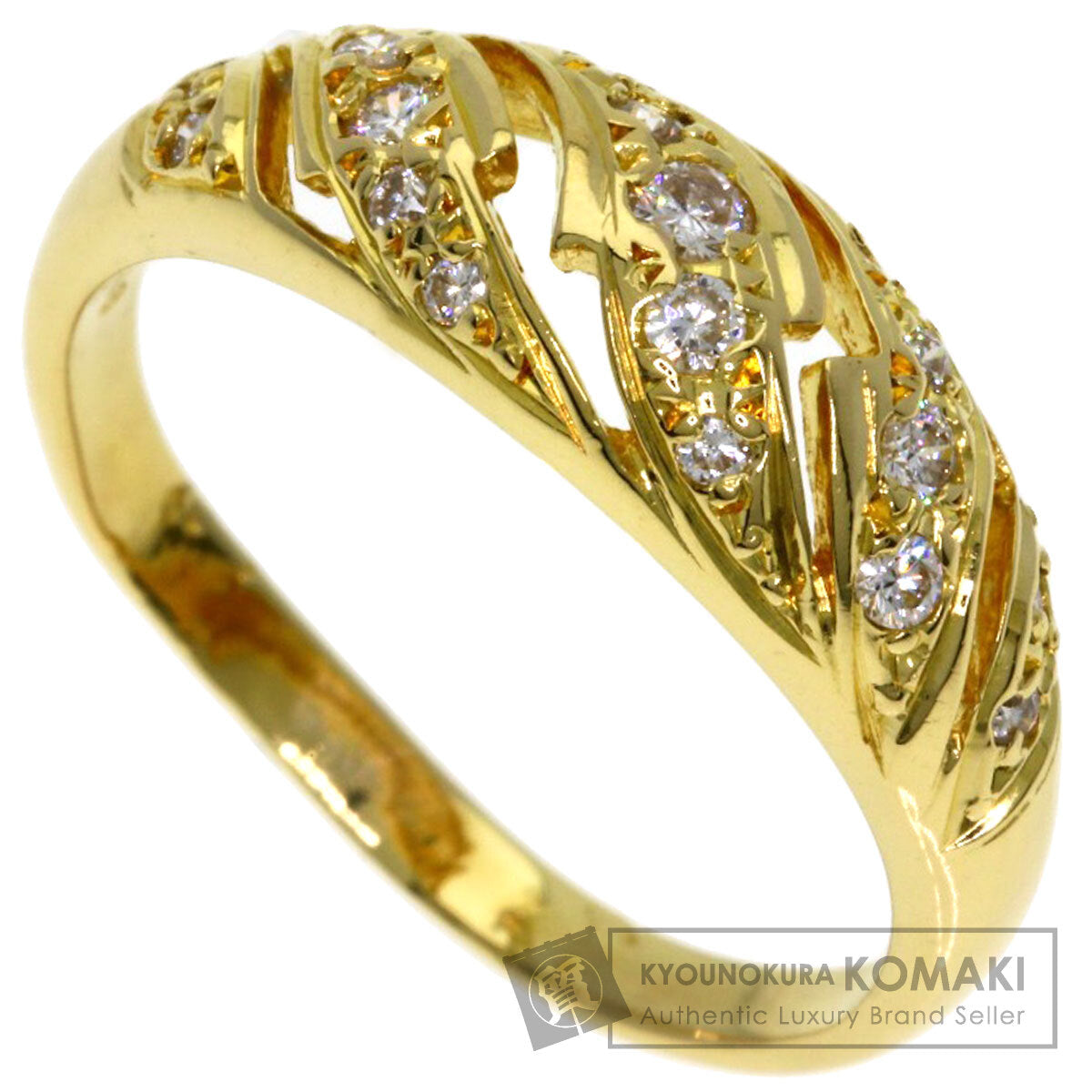 MIKIMOTO Diamond Ring K18 Yellow Gold Ladies [Used]
