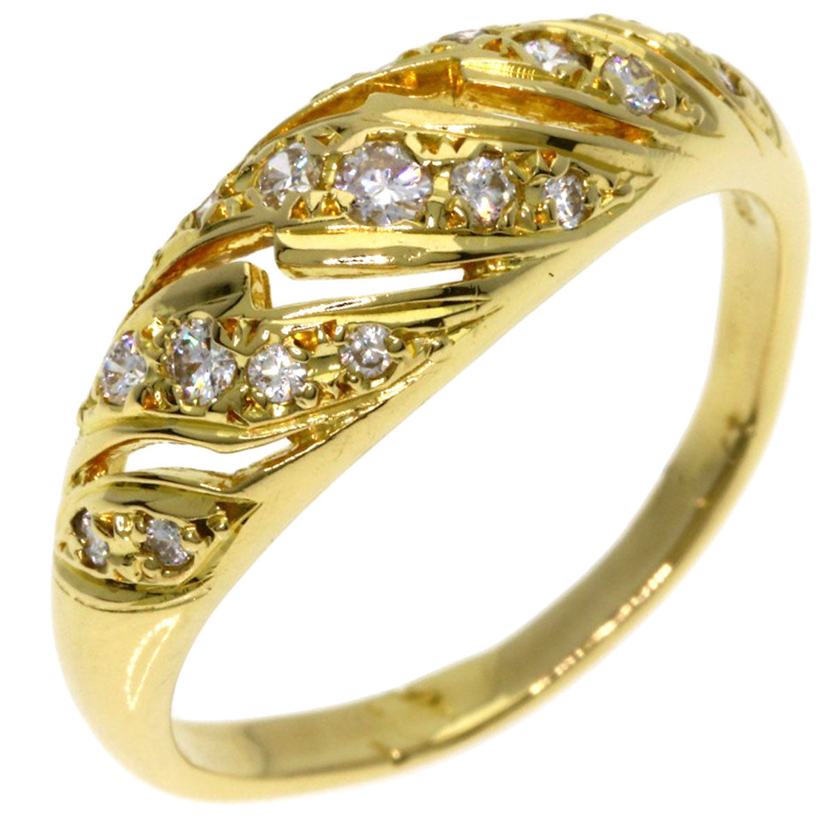 MIKIMOTO Diamond Ring K18 Yellow Gold Ladies [Used]