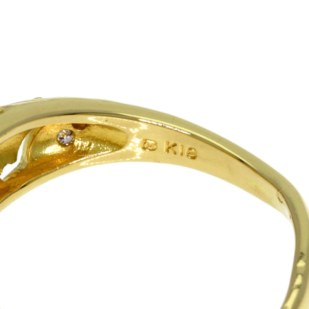 MIKIMOTO Diamond Ring K18 Yellow Gold Ladies [Used]