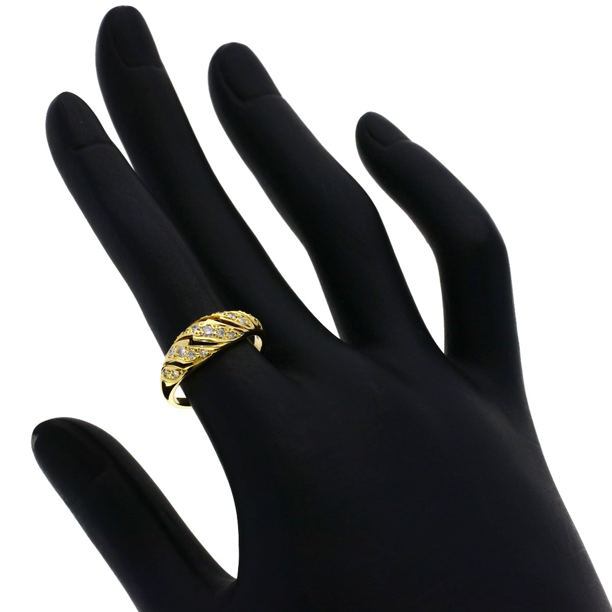 MIKIMOTO Diamond Ring K18 Yellow Gold Ladies [Used]