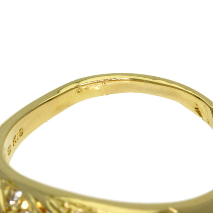 MIKIMOTO Diamond Ring K18 Yellow Gold Ladies [Used]