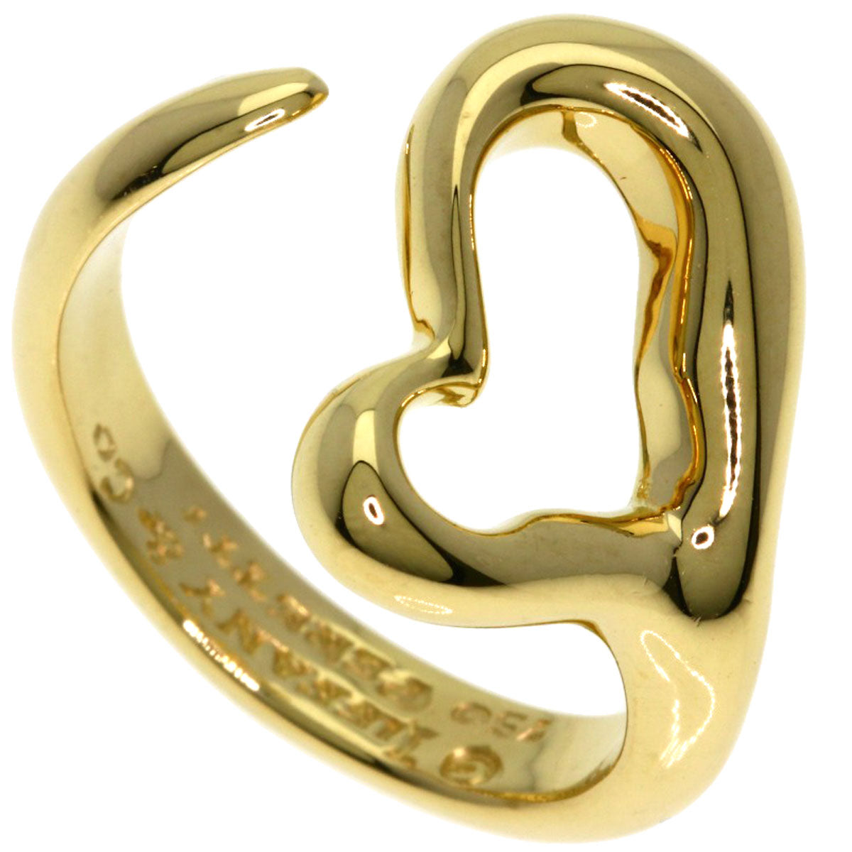 TIFFANY&Co. Open heart Ring K18 Yellow Gold Ladies [Used]