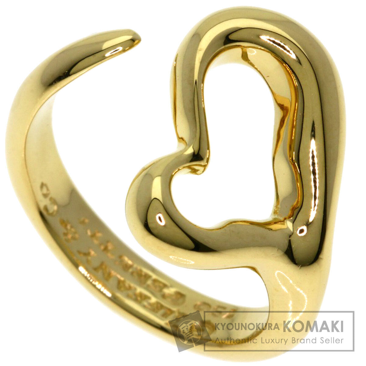 TIFFANY&Co. Open heart Ring K18 Yellow Gold Ladies [Used]