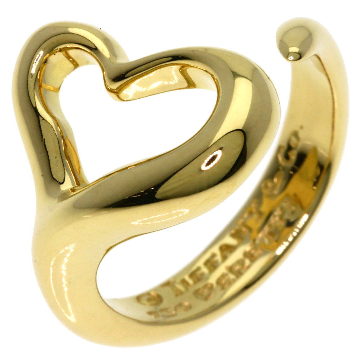 TIFFANY&Co. Open heart Ring K18 Yellow Gold Ladies [Used]