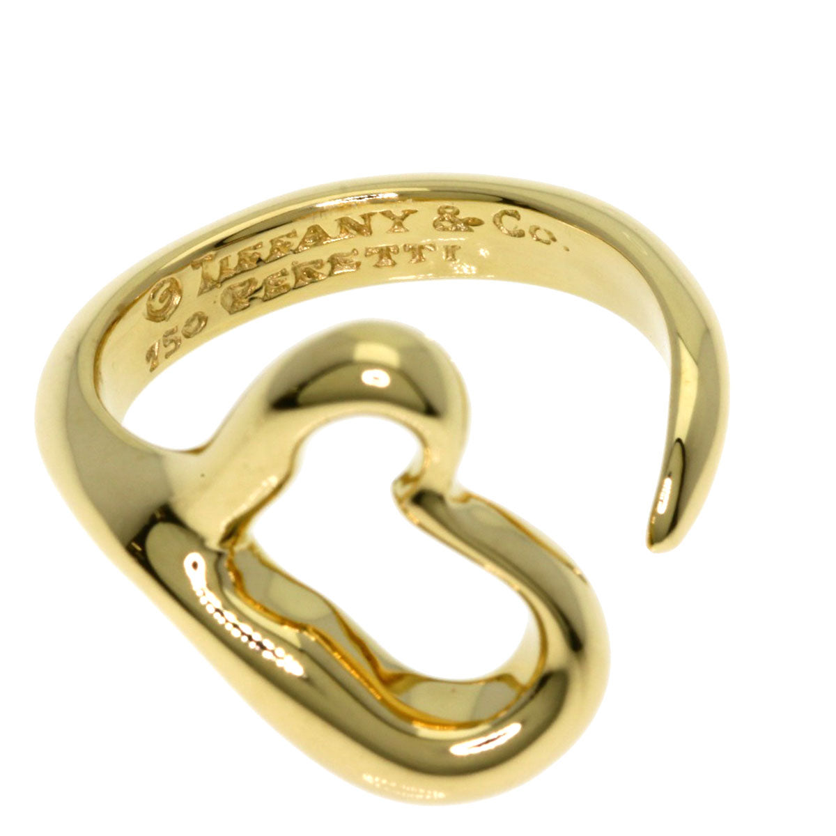 TIFFANY&Co. Open heart Ring K18 Yellow Gold Ladies [Used]
