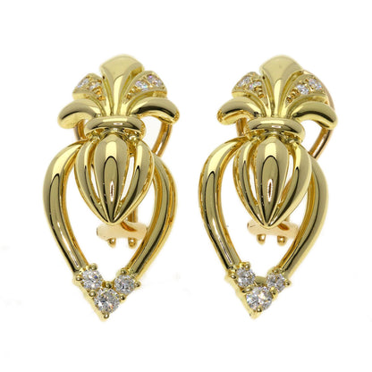 MIKIMOTO Diamond earring K18 Yellow Gold Ladies [Used]