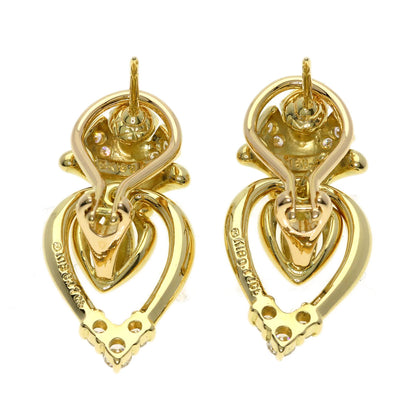 MIKIMOTO Diamond earring K18 Yellow Gold Ladies [Used]