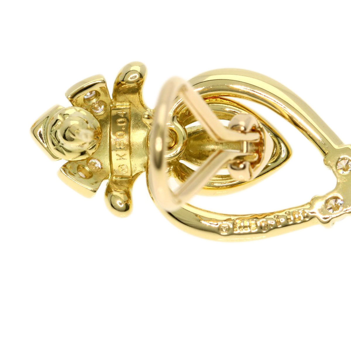 MIKIMOTO Diamond earring K18 Yellow Gold Ladies [Used]
