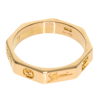 GUCCI Octagonal #11 Ring K18 Pink Gold Ladies [Used]