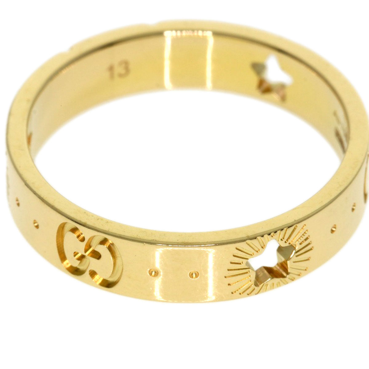 GUCCI Icon Star #13 Ring K18 Yellow Gold Ladies [Used]