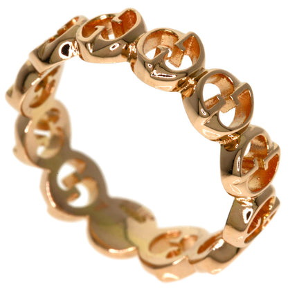 GUCCI Interlocking paving #7 Ring K18 Pink Gold Ladies [Used]