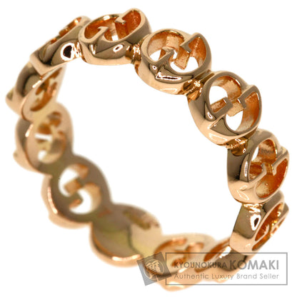 GUCCI Interlocking paving #7 Ring K18 Pink Gold Ladies [Used]