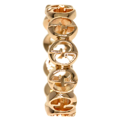 GUCCI Interlocking paving #7 Ring K18 Pink Gold Ladies [Used]