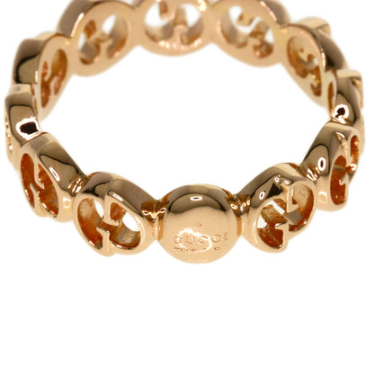 GUCCI Interlocking paving #7 Ring K18 Pink Gold Ladies [Used]