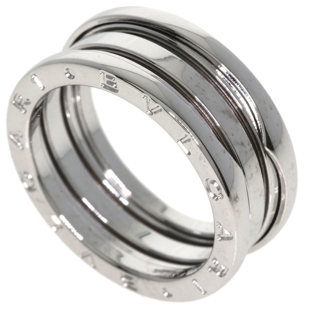 BVLGARI B.zero1 2 band #60 Ring K18 White Gold Ladies [Used]