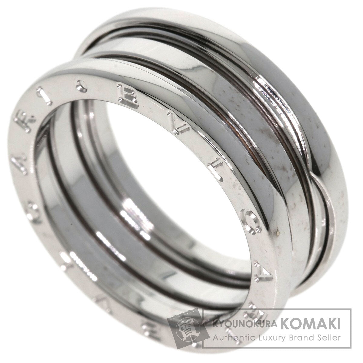 BVLGARI B.zero1 2 band #60 Ring K18 White Gold Ladies [Used]