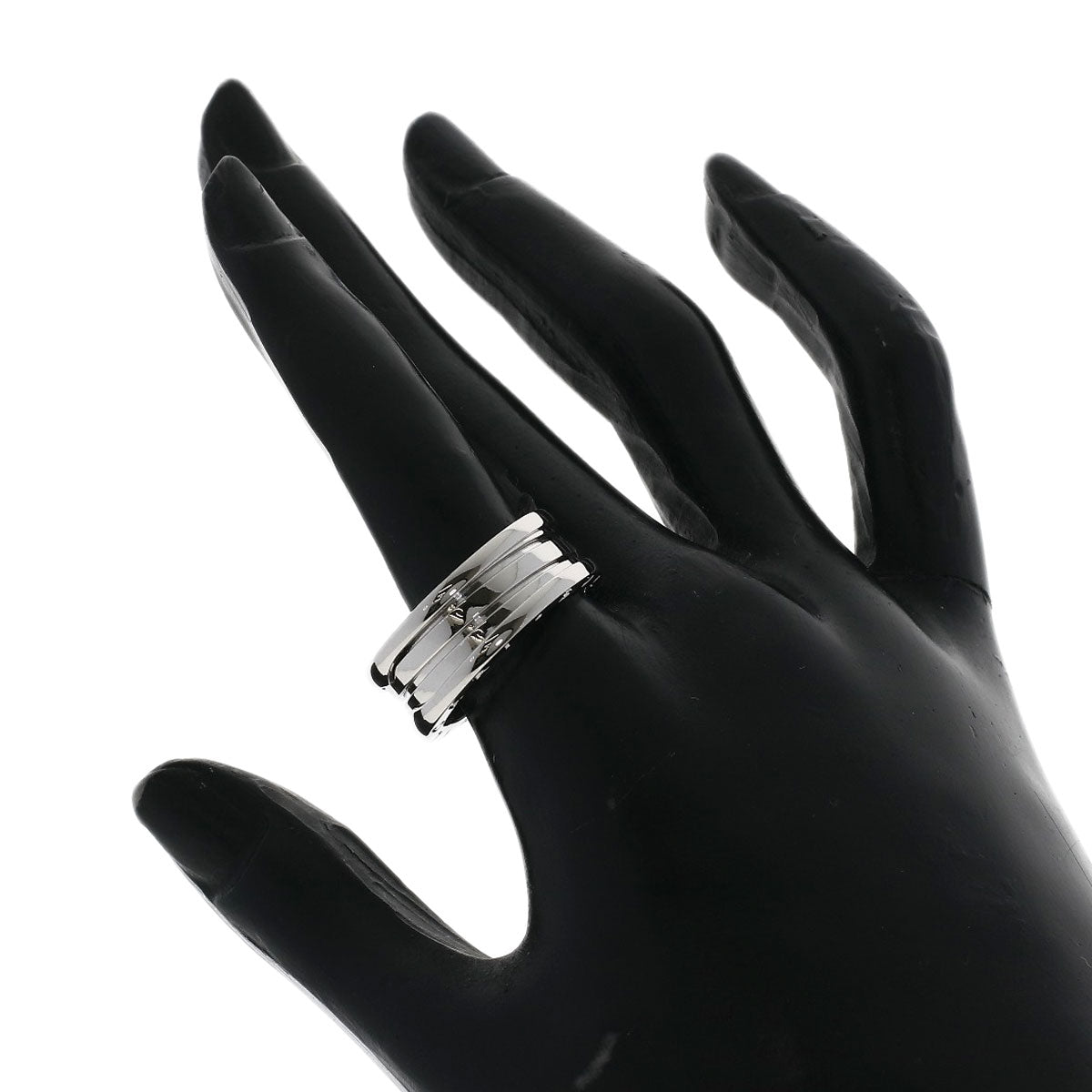 BVLGARI B.zero1 2 band #60 Ring K18 White Gold Ladies [Used]