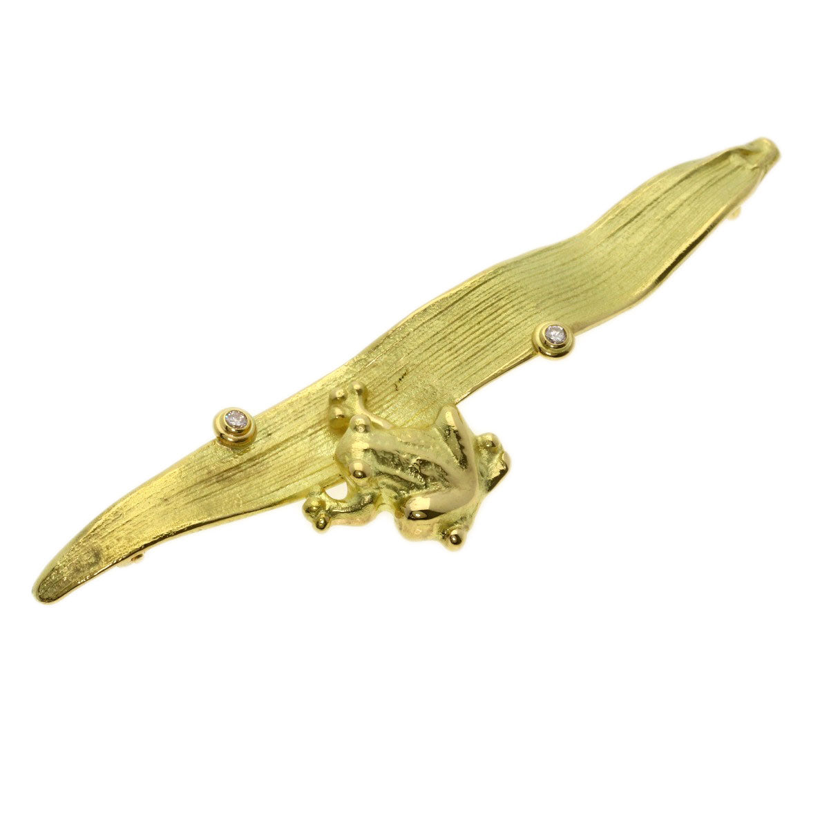 0.07ct Frog Diamond Brooch K18 Yellow Gold 8.4g　Ladies