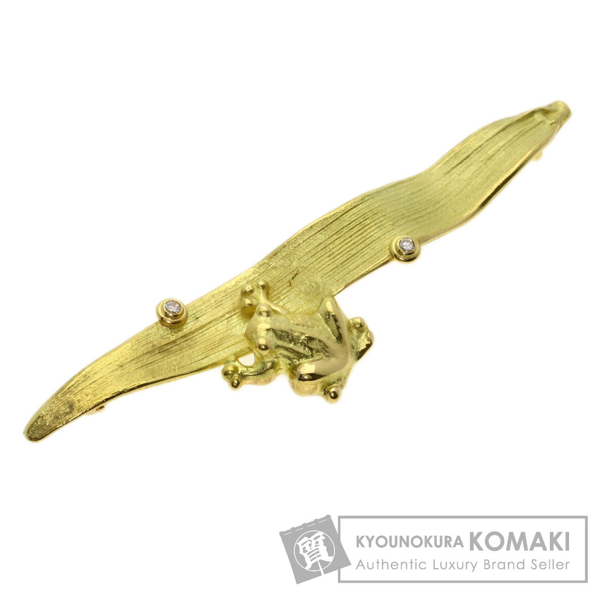 0.07ct Frog Diamond Brooch K18 Yellow Gold 8.4g　Ladies