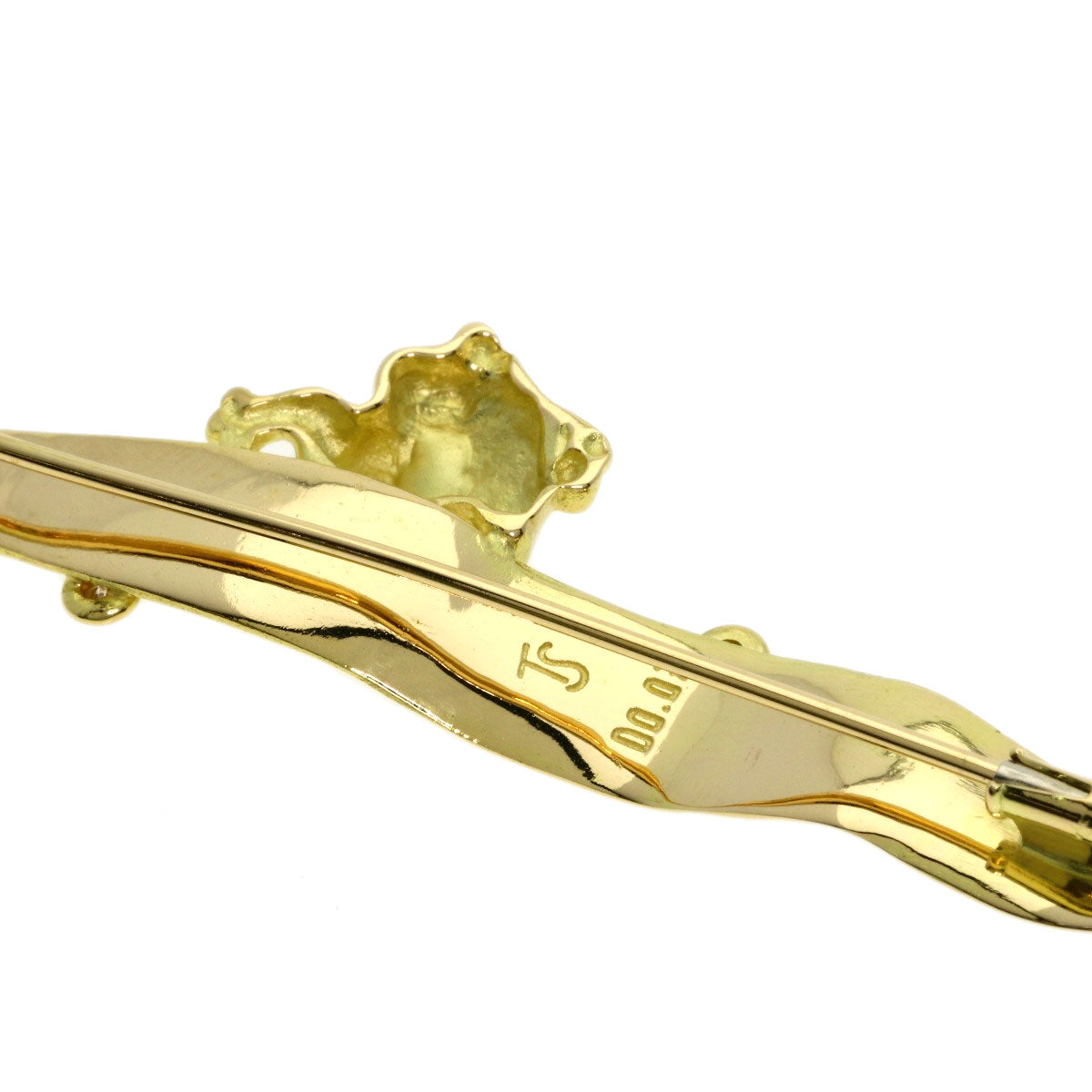 0.07ct Frog Diamond Brooch K18 Yellow Gold 8.4g　Ladies