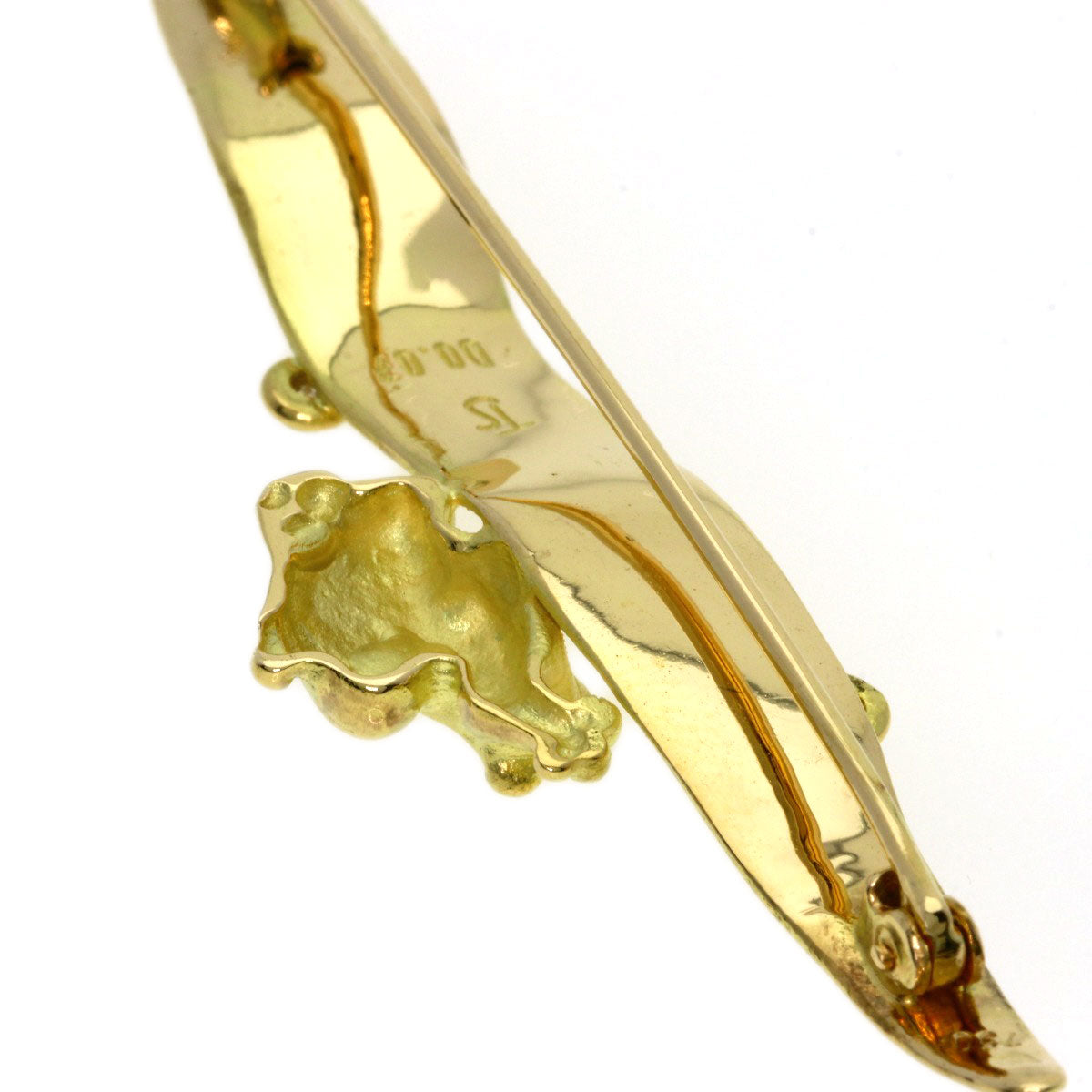 0.07ct Frog Diamond Brooch K18 Yellow Gold 8.4g　Ladies
