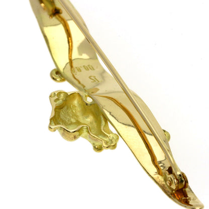 0.07ct Frog Diamond Brooch K18 Yellow Gold 8.4g　Ladies