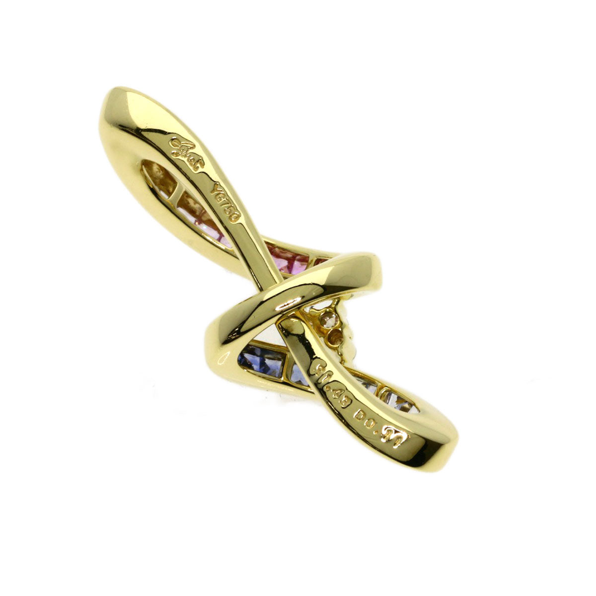 Jeunet Sapphire Diamond Pendant top K18 Yellow Gold Ladies [Used]