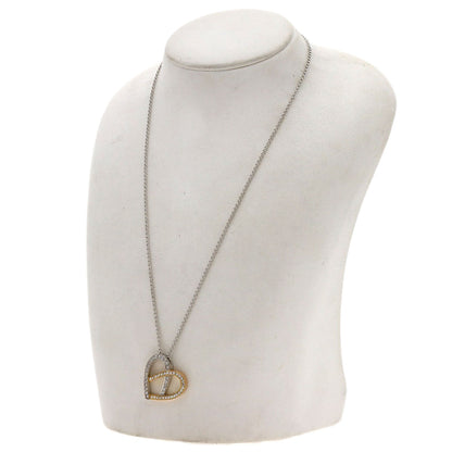 CELINE Heart Diamond Necklace K18 White Gold 18K Pink GoldLadies [Used]