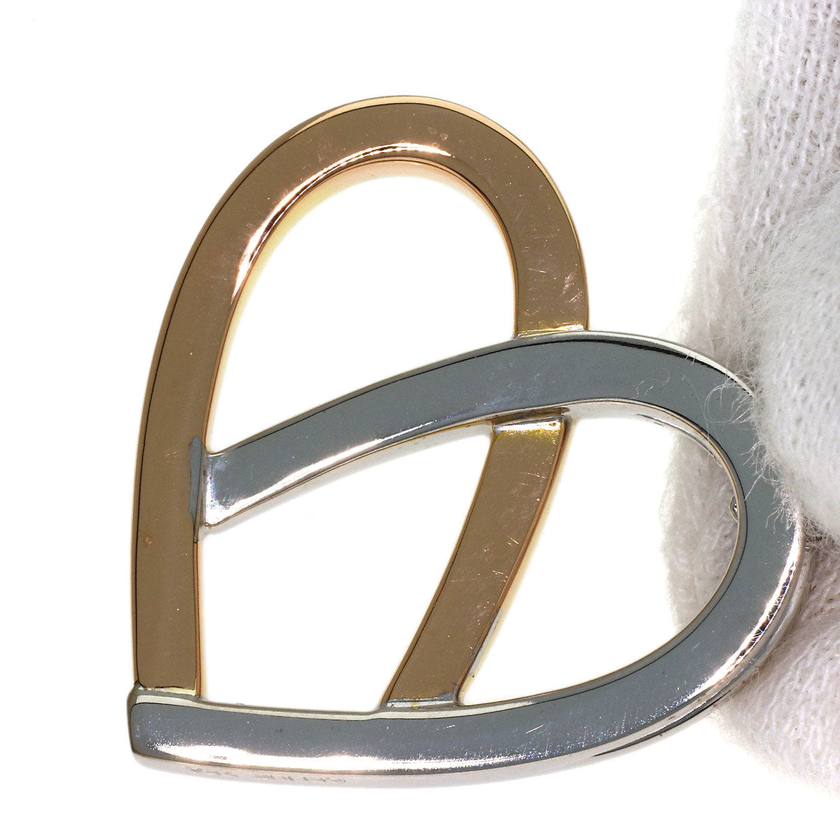 CELINE Heart Diamond Necklace K18 White Gold 18K Pink GoldLadies [Used]