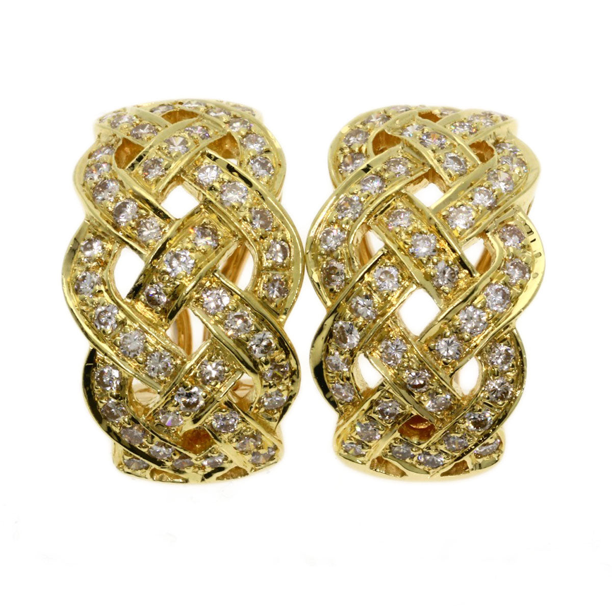 1.94ct Diamond earring K18 Yellow Gold 13g　Ladies
