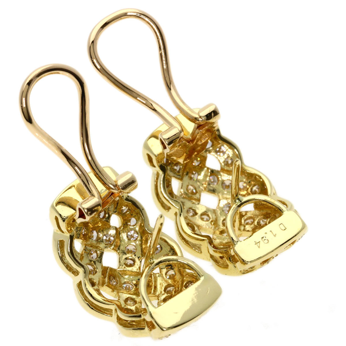 1.94ct Diamond earring K18 Yellow Gold 13g　Ladies