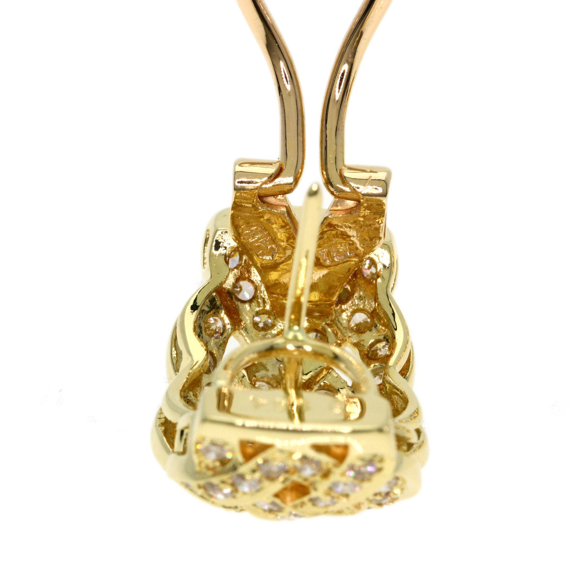 1.94ct Diamond earring K18 Yellow Gold 13g　Ladies