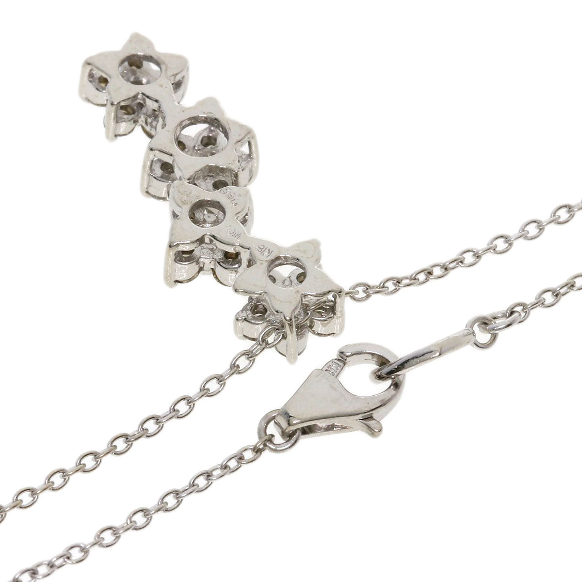 Ponte Vecchio Diamond Necklace K18 White Gold Ladies [Used]