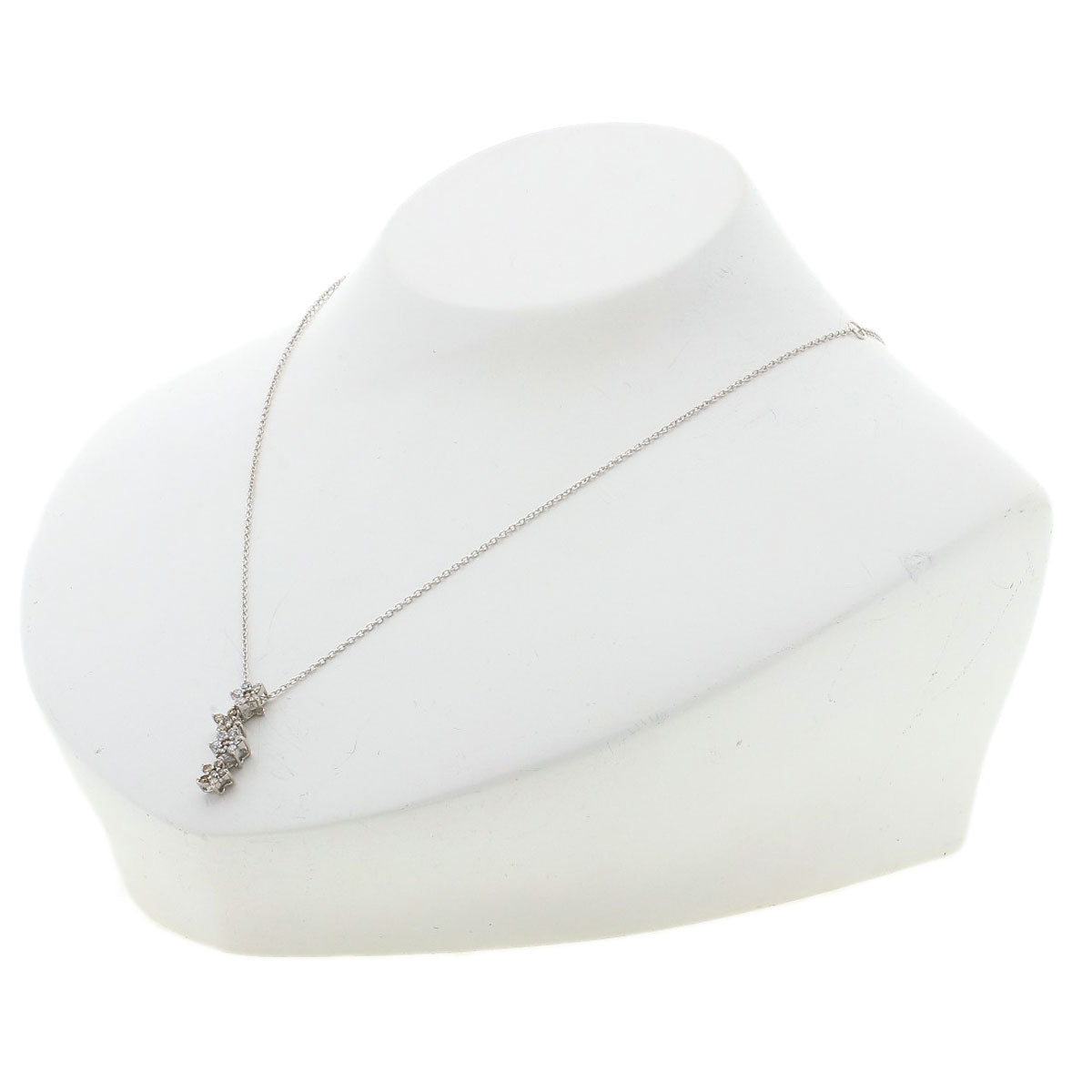 Ponte Vecchio Diamond Necklace K18 White Gold Ladies [Used]