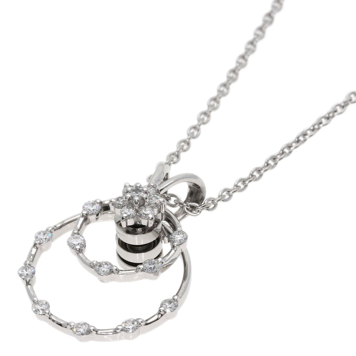 WALTHAM Diamond Necklace K18 White Gold Ladies [Used]