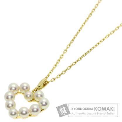 MIKIMOTO Heart Akoya Pearl Necklace K18 Yellow Gold Ladies [Used]