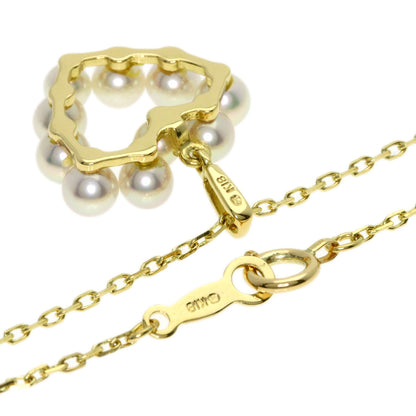 MIKIMOTO Heart Akoya Pearl Necklace K18 Yellow Gold Ladies [Used]