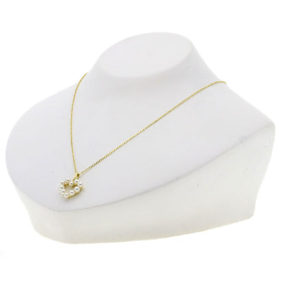 MIKIMOTO Heart Akoya Pearl Necklace K18 Yellow Gold Ladies [Used]