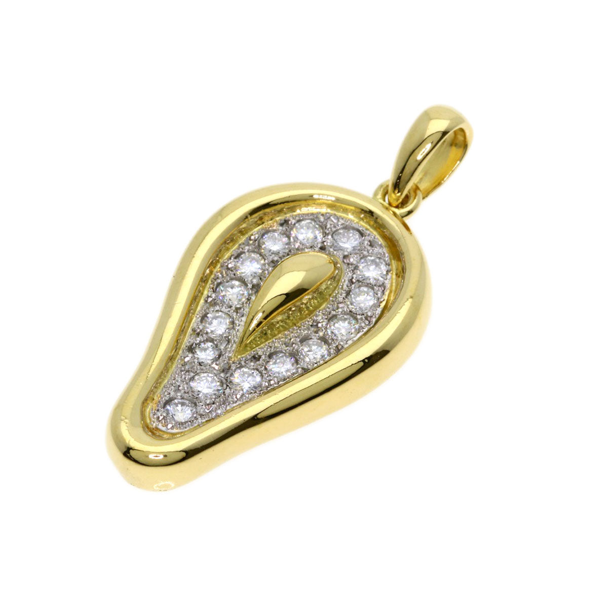 MIKIMOTO Diamond Pendant top K18 Yellow Gold PT900Ladies [Used]