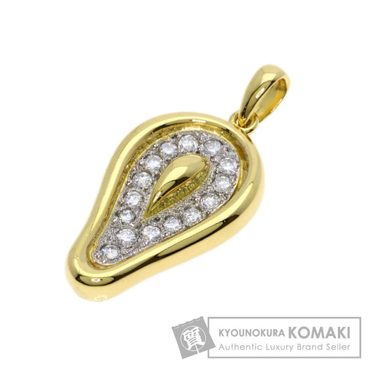 MIKIMOTO Diamond Pendant top K18 Yellow Gold PT900Ladies [Used]