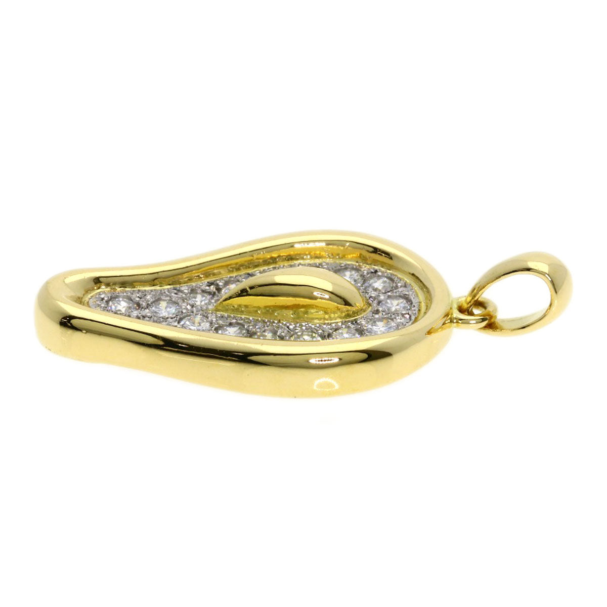 MIKIMOTO Diamond Pendant top K18 Yellow Gold PT900Ladies [Used]