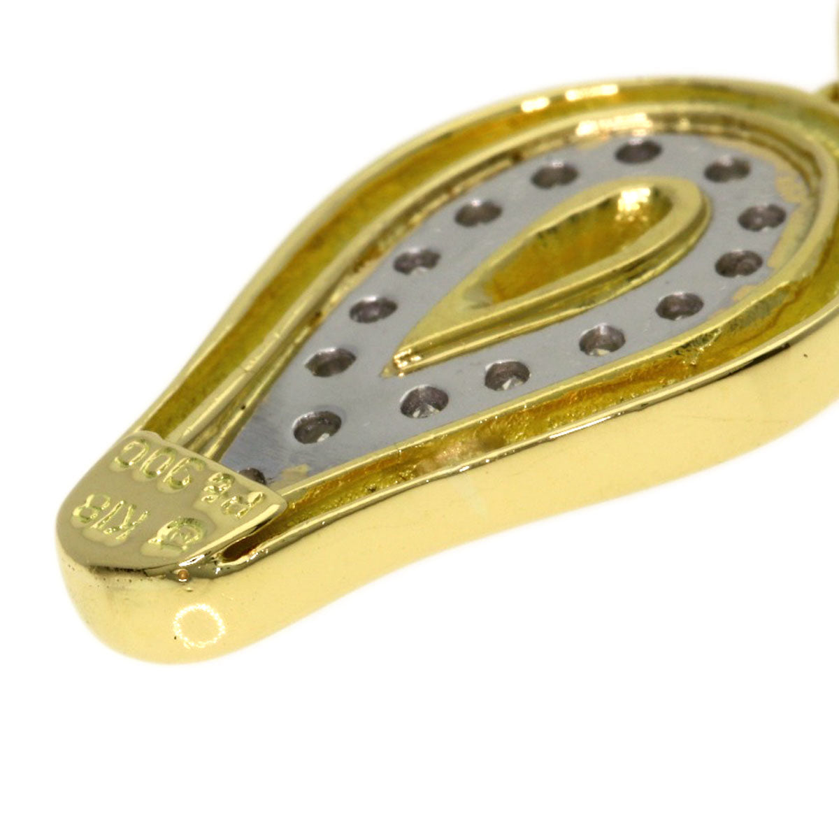 MIKIMOTO Diamond Pendant top K18 Yellow Gold PT900Ladies [Used]