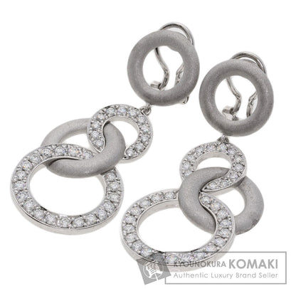 Queen Hoop Diamond Earring K18 White Gold Ladies [Used]